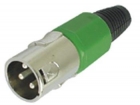 CA101G MANNELIJKE 3P XLR PLUG - VERNIKKELD - GROEN