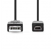 CCGB60300BK10 USB-Kabel | USB 2.0 | USB-A Male | USB Mini-B 5-Pins Male | 480 Mbps | Vernikkeld | 1.00 m | Rond | PVC | Zwart | Doos