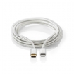 CCTB39650AL10 Lightning Kabel | USB 2.0 | Apple Lightning 8-Pins | USB-C™ Male | 480 Mbps | Verguld | 1.00 m | Rond | Gevlochten / Nylon | Aluminium / Zilver | Cover Window Box