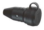 BK56051 IP44 Rubber Contra stekker met randaarde en klapdeksel zwart