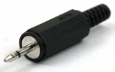 CA001H MANNELIJKE 2.5mm MONO JACK - PLASTIC ZWART