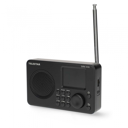 DIRA M 6i Ultracompacte multifunctionele radio DAB+ / FM / internet / Bluetooth Zwart