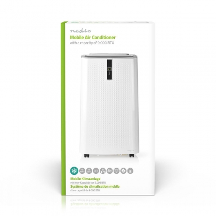 Mobiele Airconditioner | 9000 BTU | 80 m³ | 3 Snelheden | Afstandsbediening | Uitschakeltimer | Wit