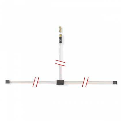 Coaxkabel | IEC (Coax) Male | IEC (Coax) Male | Verguld | 50 Ohm | Onafgeschermd | 2.00 m | Plat | PVC | Antraciet | Doos