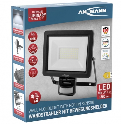 ANSMANN 30W LED-FLOODLIGHT MET BEWEGINGSSENSOR 5000K 3300 LUMEN