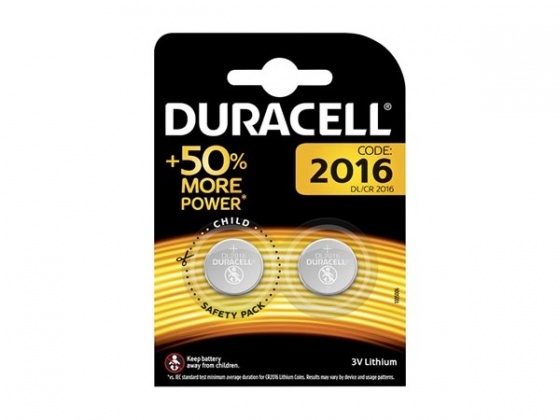 DURACELL - LITHIUM KNOOPCEL 3 V - DL2016 BL2 - 2  st.