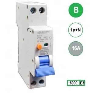 S.E.P. Aardlekautomaat 16A / 10mA B 1P+N 1 MODULE