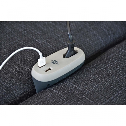 Estilo bankcontactdoos met USB-oplaadfunctie (bankcontactdoos met 1x Euro-contactdoos en 2x USB-lader, bedcontactdoos met montagerail) EURO