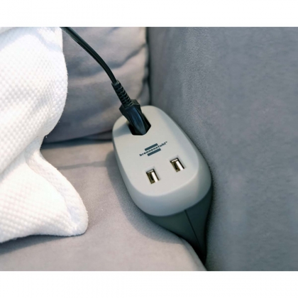 Estilo bankcontactdoos met USB-oplaadfunctie (bankcontactdoos met 1x Euro-contactdoos en 2x USB-lader, bedcontactdoos met montagerail) EURO