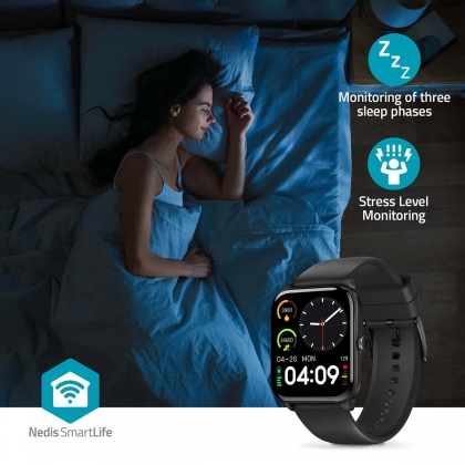 SmartLife-horloge | 1.69 " | LCD | IP68 | Maximale gebruiksduur: 240 uur | Android™ / IOS | Zwart