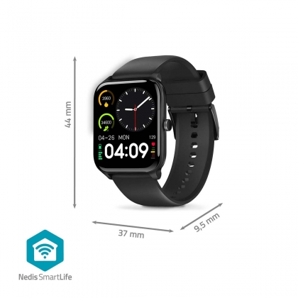 SmartLife-horloge | 1.69 " | LCD | IP68 | Maximale gebruiksduur: 240 uur | Android™ / IOS | Zwart