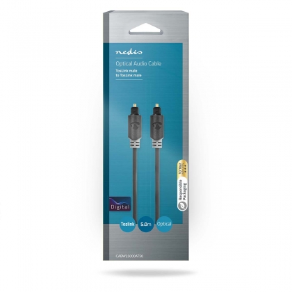 Optische Audiokabel | TosLink Male | TosLink Male | 5.00 m | Rond | PVC | Antraciet | Doos