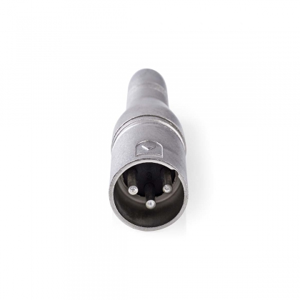 XLR-Adapter | XLR 3-Pins Male | 6,35 mm Female | Vernikkeld | Recht | Metaal | Zilver | 10 Stuks | Doos