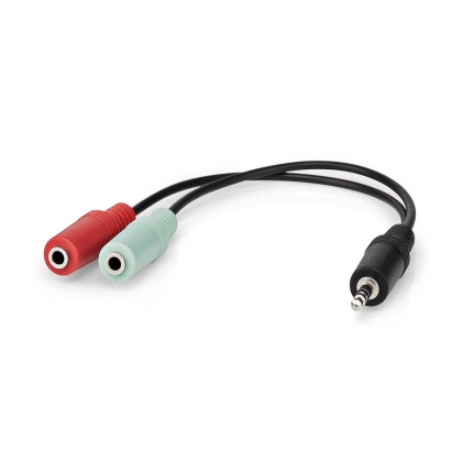 Stereo-Audiokabel | 3,5 mm Male | 2x 3,5 mm Female | Vernikkeld | 0.20 m | Rond | Antraciet | Doos