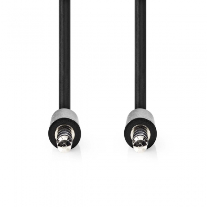 Stereo-Audiokabel | 3,5 mm Male | 3,5 mm Male | Vernikkeld | 1.00 m | Rond | Zwart | Label