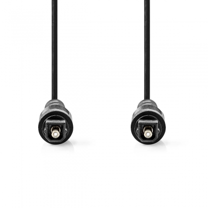 Optische Audiokabel | TosLink Male | TosLink Male | 1.00 m | Rond | PVC | Zwart | Label