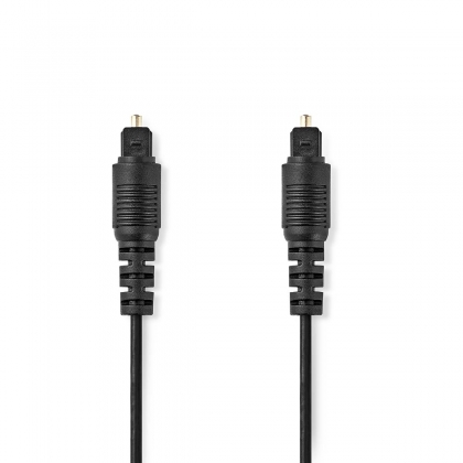 Optische Audiokabel | TosLink Male | TosLink Male | 1.00 m | Rond | PVC | Zwart | Label