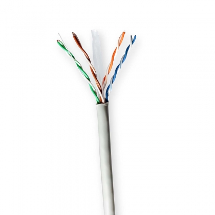 Netwerk Kabel Rol | CAT6 | Solid | U/UTP | CCA | 100.0 m | Binnenshuis | Rond | PVC | Grijs | Trekdoos