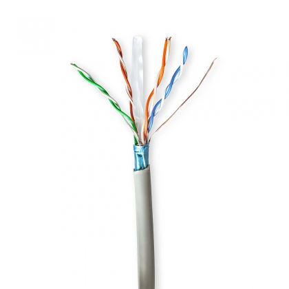 Netwerk Kabel Rol | CAT6 | Stranded | F/UTP | CCA | 100.0 m | Binnenshuis | Rond | PVC | Grijs | Trekdoos