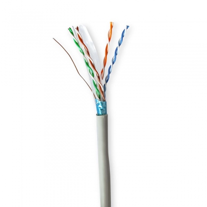 Netwerk Kabel Rol | CAT6 | Solid | F/UTP | CCA | 100.0 m | Binnenshuis | Rond | PVC | Grijs | Trekdoos