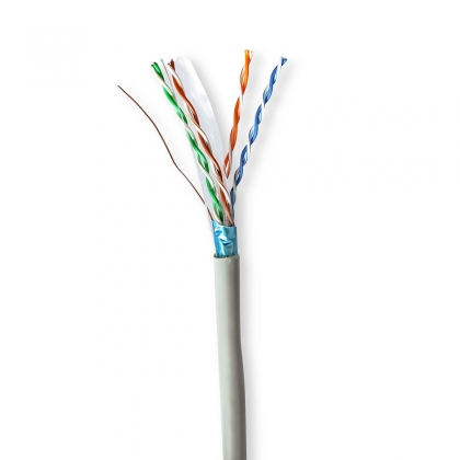 Netwerk Kabel Rol | CAT6 | Solid | F/UTP | CCA | 305.0 m | Binnenshuis | Rond | PVC | Grijs | Trekdoos