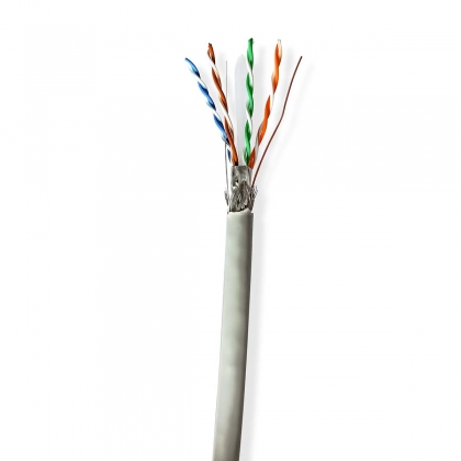 Netwerk Kabel Rol | CAT6 | Solid | S/FTP | CCA | 100.0 m | Binnenshuis | Rond | PVC | Grijs | Trekdoos