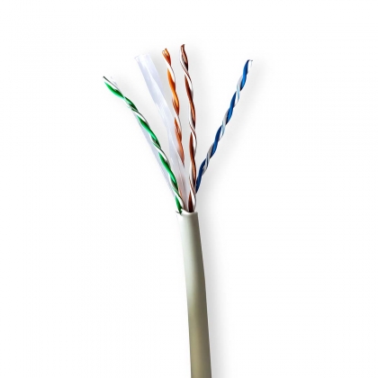 Netwerk Kabel Rol | CAT6 | Stranded | U/UTP | Koper | 100.0 m | Binnenshuis | Rond | LSZH | Grijs | Trekdoos