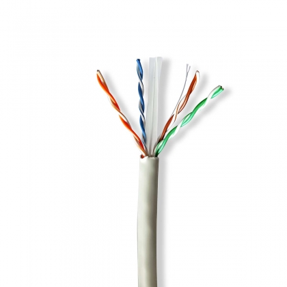 Netwerk Kabel Rol | CAT6 | Solid | U/UTP | Koper | 305.0 m | Binnenshuis | Rond | LSZH | Grijs | Trekdoos