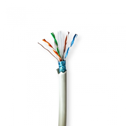 Netwerk Kabel Rol | CAT6 | Solid | F/UTP | Koper | 100.0 m | Binnenshuis | Rond | LSZH | Grijs | Trekdoos