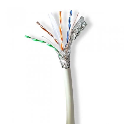 Netwerk Kabel Rol | CAT6a | Solid | S/FTP | Koper | 100.0 m | Binnenshuis | Rond | LSZH | Grijs | Gift Box