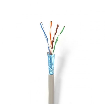 Netwerk Kabel Rol | CAT6 | Solid | F/UTP | Koper | 50.0 m | Binnenshuis | Rond | PVC | Grijs | Gift Box