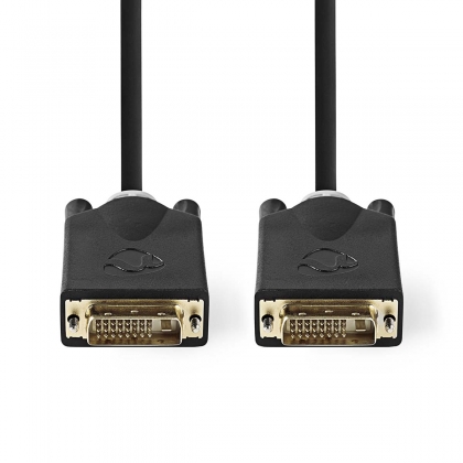 DVI-Kabel | DVI-D 24+1-Pins Male | DVI-D 24+1-Pins Male | 2560x1600 | Verguld | 3.00 m | Recht | PVC | Antraciet | Doos