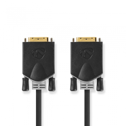 DVI-Kabel | DVI-D 24+1-Pins Male | DVI-D 24+1-Pins Male | 2560x1600 | Verguld | 3.00 m | Recht | PVC | Antraciet | Doos