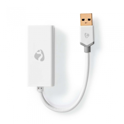 USB-netwerkadapter | USB 3.2 Gen 1 | 1 Gbps | USB-A Male | RJ45 Female | 0.20 m | Rond | Verguld | Koper | Wit | Doos