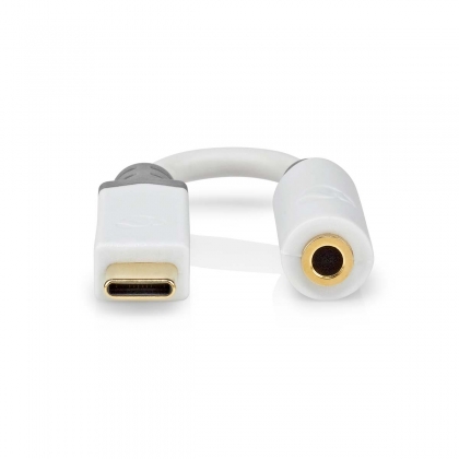 USB-C™ Adapter | USB 2.0 | USB-C™ Male | 3,5 mm Female | 0.10 m | Rond | Verguld | PVC | Wit | Doos