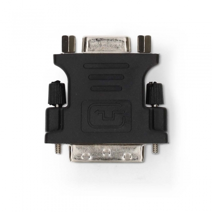 DVI-Adapter | DVI-I 24+5-Pin Male | VGA Female 15p | Vernikkeld | Recht | PVC | Zwart | Doos