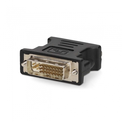 DVI-Adapter | DVI-I 24+5-Pin Male | VGA Female 15p | Vernikkeld | Recht | PVC | Zwart | Doos