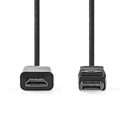 DisplayPort-Kabel | DisplayPort Male | HDMI™ Connector | 4K@30Hz | Vernikkeld | 1.00 m | Rond | PVC | Antraciet | Doos