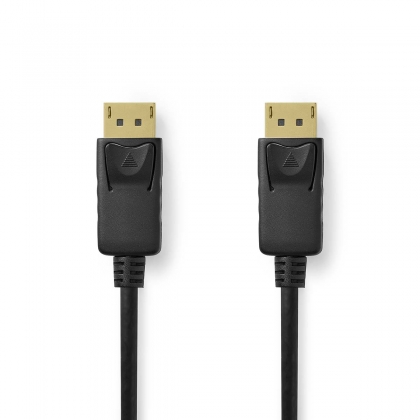 DisplayPort-Kabel | DisplayPort Male | DisplayPort Male | 8K@60Hz | Verguld | 2.00 m | Rond | PVC | Zwart | Doos