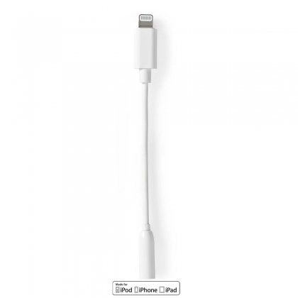 Lightning-Adapter | Apple Lightning 8-Pins | 3,5 mm Female | Vernikkeld | 0.10 m | Rond | PVC