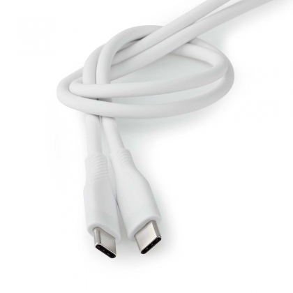 USB-Kabel | USB 2.0 | USB-C™ Male | USB-C™ Male | 60 W | 480 Mbps | Vernikkeld | 1.50 m | Rond | Silicone | Wit | Doos