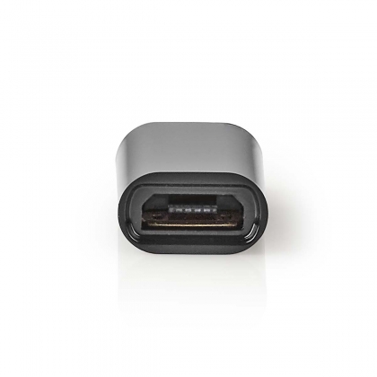 USB-C™ Adapter | USB 2.0 | USB-C™ Male | USB Micro-B Female | 480 Mbps | Rond | Vernikkeld | Zwart | Doos