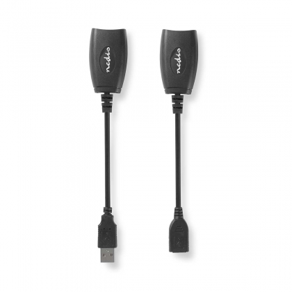 Actieve USB-Kabel | USB 1.1 | USB-A Male | RJ45 Female | 12 Mbps | 0.20 m | Rond | Vernikkeld | PVC | Koper | Doos