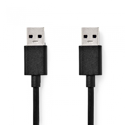 USB-Kabel | USB 3.2 Gen 1 | USB-A Male | USB-A Male | 5 Gbps | Vernikkeld | 2.00 m | Rond | PVC | Zwart | Doos