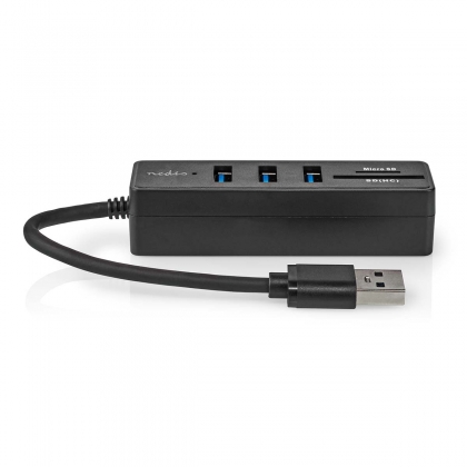 USB-Hub | USB-A Male | 3x USB A Female | 5-Poorts poort(en) | USB 3.2 Gen 1 | USB Gevoed | 5 Gbps | SD & MicroSD