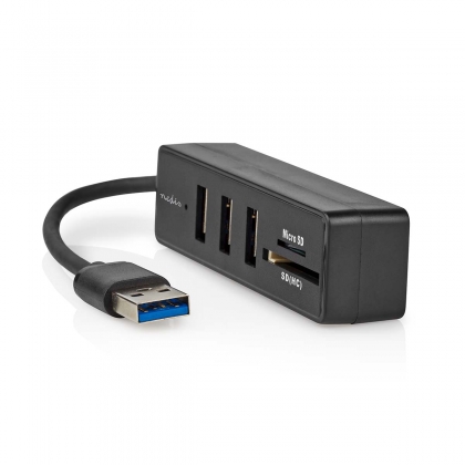 USB-Hub | USB-A Male | 3x USB A Female | 5-Poorts poort(en) | USB 3.2 Gen 1 | USB Gevoed | 5 Gbps | SD & MicroSD