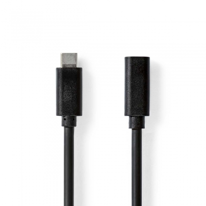 USB-Kabel | USB 3.2 Gen 1 | USB-C™ Male | USB-C™ Female | 4K@60Hz | 5 Gbps | Vernikkeld | 2.00 m | Rond | PVC | Zwart | Doos