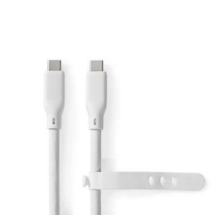 USB-Kabel | USB 3.2 Gen 1 | USB-C™ Male | USB-C™ Male | 60 W | 4K@60Hz | 5 Gbps | Vernikkeld | 1.50 m | Rond | Silicone | Wit | Doos