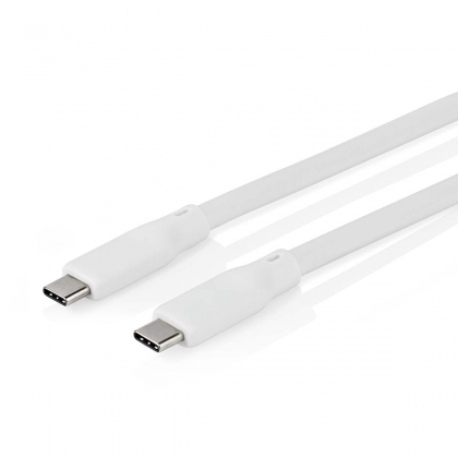 USB-Kabel | USB 3.2 Gen 1 | USB-C™ Male | USB-C™ Male | 60 W | 4K@60Hz | 5 Gbps | Vernikkeld | 1.50 m | Rond | Silicone | Wit | Doos