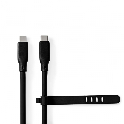 USB-Kabel | USB 3.2 Gen 2 | USB-C™ Male | USB-C™ Male | 240 W | 8K@30Hz | 20 Gbps | Vernikkeld | 1.00 m | Rond | Silicone | Zwart | Doos